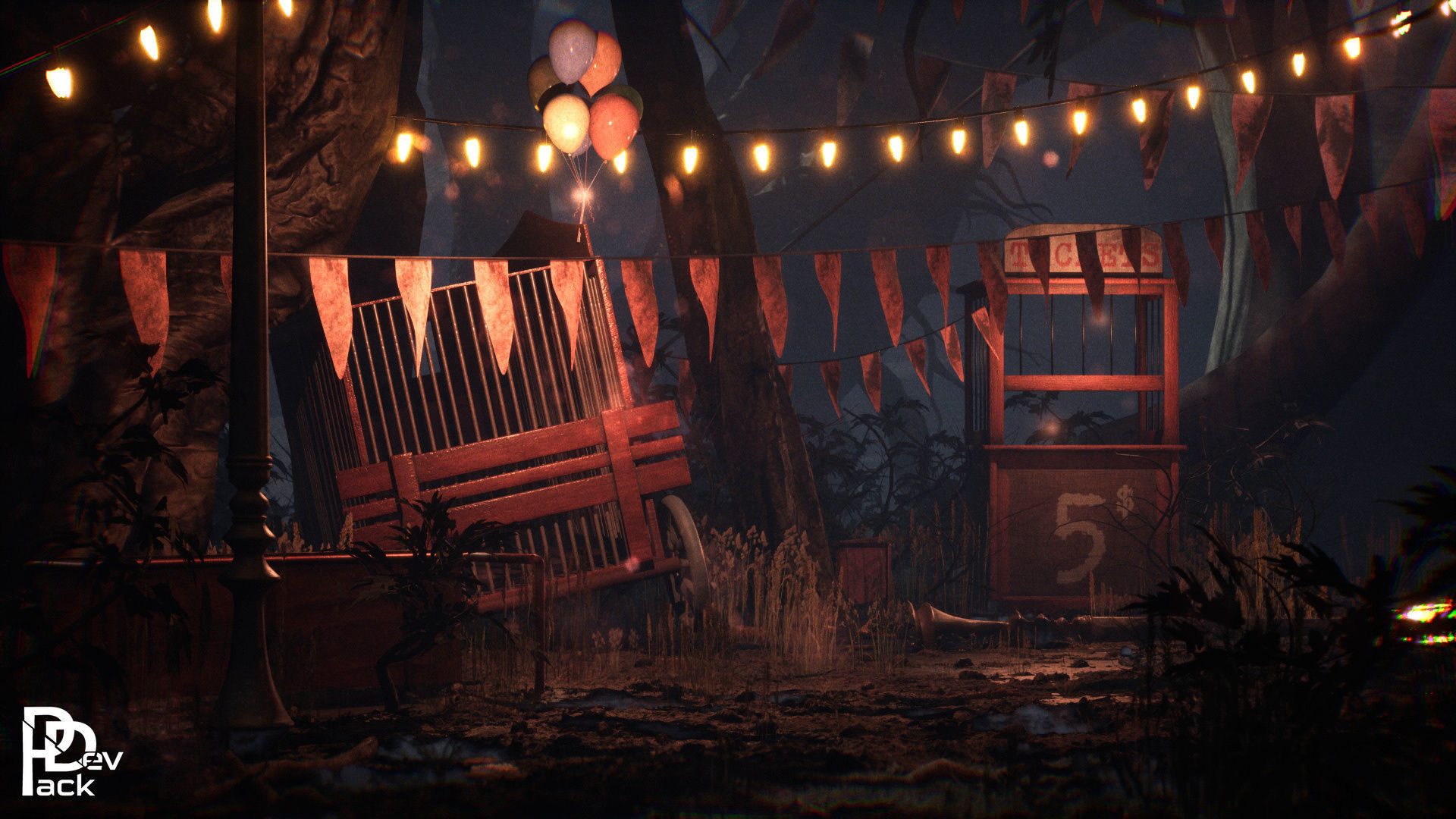 Creepy Circus 55 Assets Low-poly 3D model_7