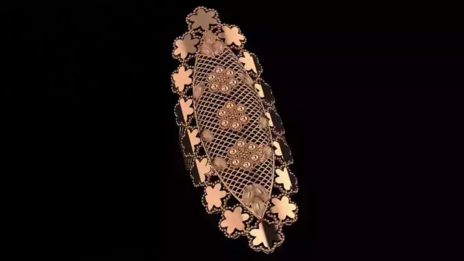 Flower Ultra Vision Wire Mesh Jewelry Plain Gold Ring