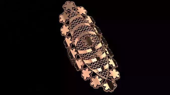 Flower Ultra Vision Wire Mesh Jewelry Plain Gold Ring