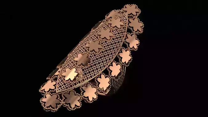 Flower Ultra Vision Wire Mesh Jewelry Plain Gold Ring