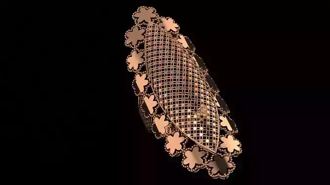 Flower Ultra Vision Wire Mesh Jewelry Plain Gold Ring