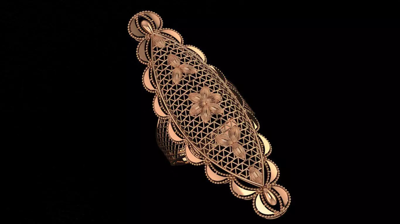 Flower Ultra Vision Wire Mesh Jewelry Plain Gold Ring 3D print model