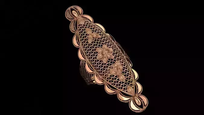 Flower Ultra Vision Wire Mesh Jewelry Plain Gold Ring