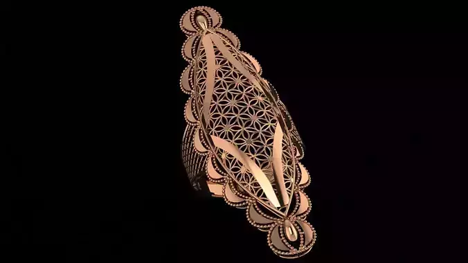 Flower Ultra Vision Wire Mesh Jewelry Plain Gold Ring