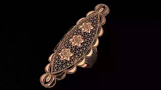 Flower Ultra Vision Wire Mesh Jewelry Plain Gold Ring