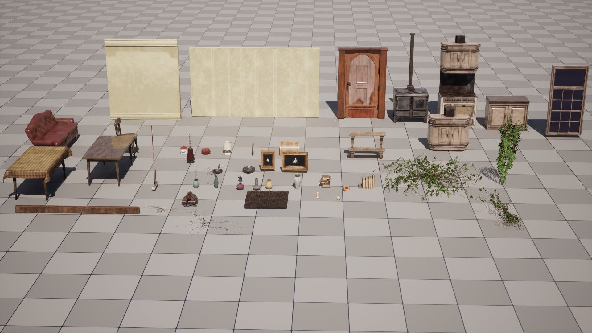 Apocalyptic Base 44 Assets Low-poly 3D model_9