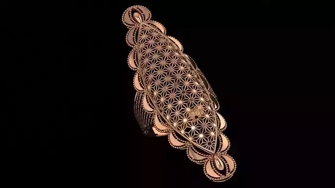 Flower Ultra Vision Wire Mesh Jewelry Plain Gold Ring