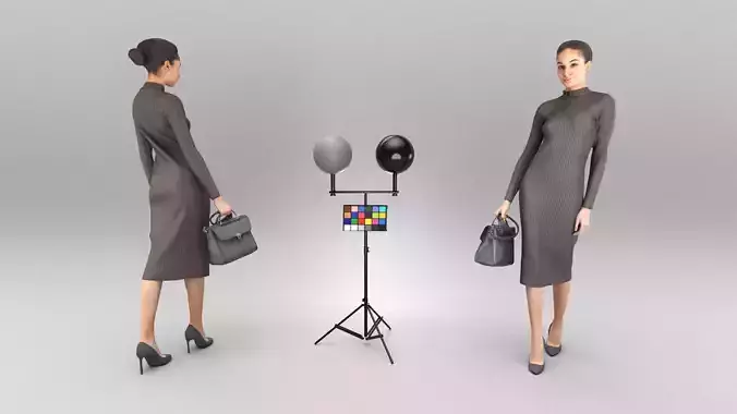 Elegant young woman in black dress 443