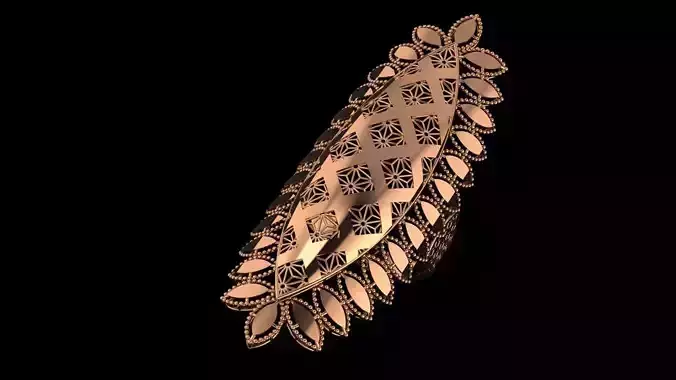 Flower Leaves Ultra Vision Wire Mesh Jewelry Plain Gold Ring