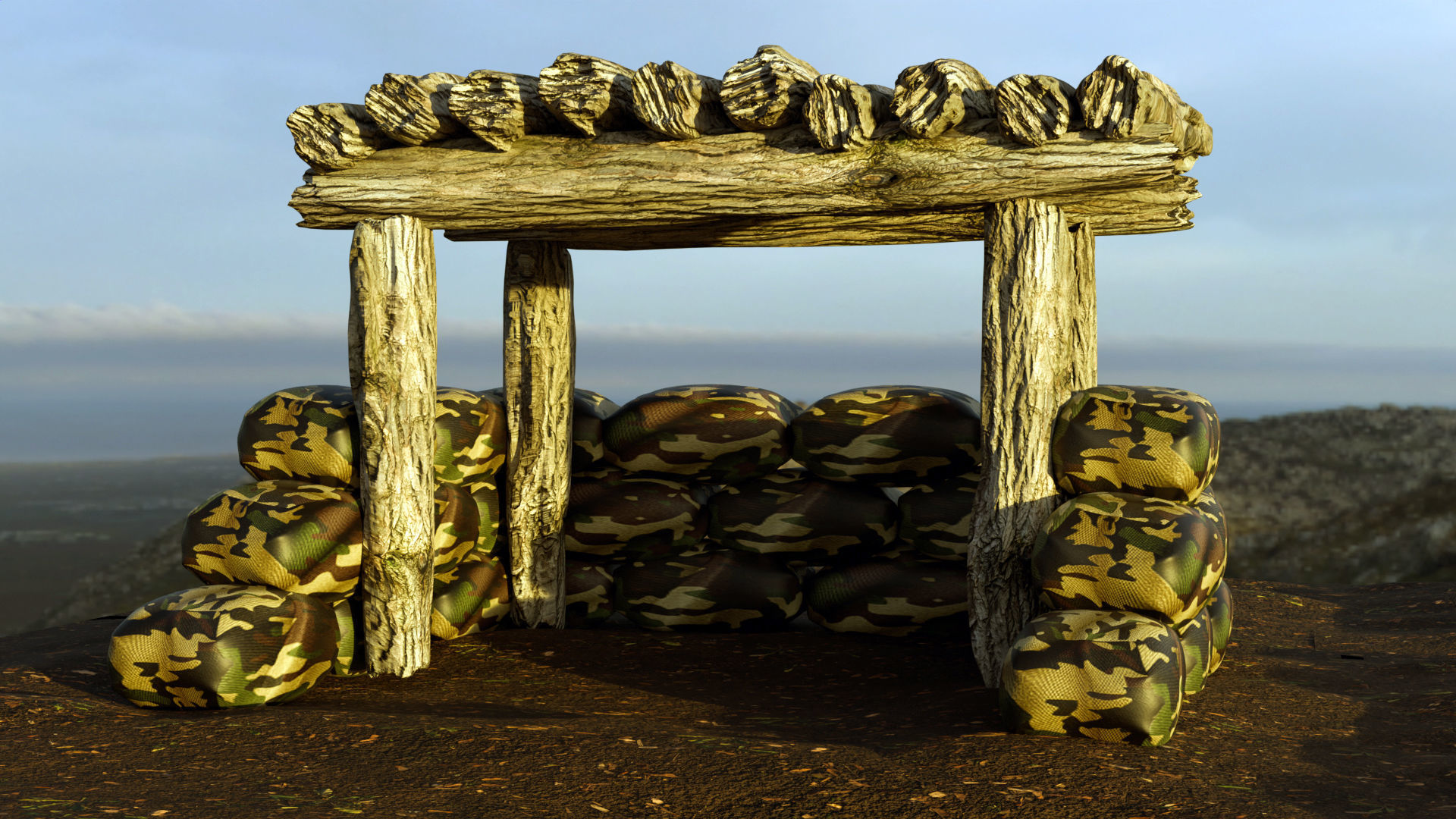3D model Military Army Bunker 3D Model - Blender Cycles Render VR / AR ...