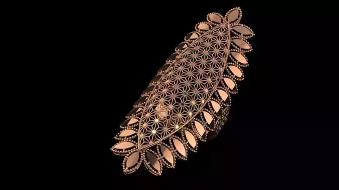 Flower Leaves Ultra Vision Wire Mesh Jewelry Plain Gold Ring