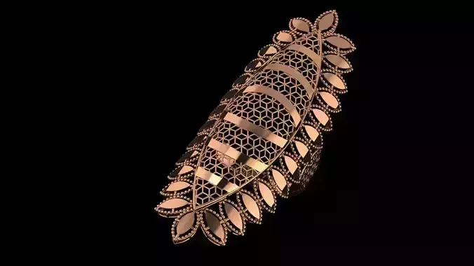 Leaves Ultra Vision Wire Mesh Jewelry Plain Gold Ring