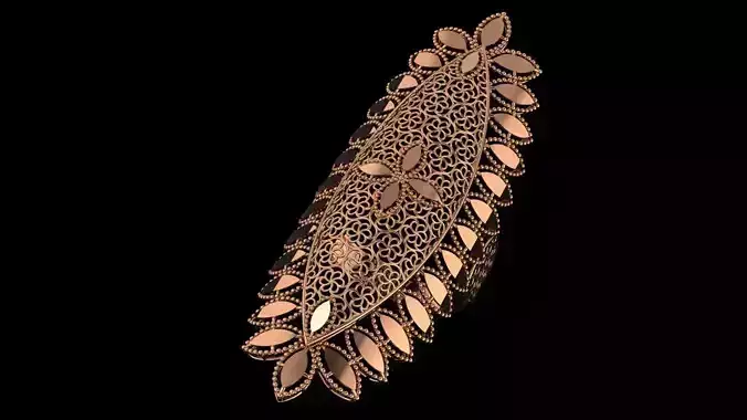 Flower Leaves Ultra Vision Wire Mesh Jewelry Plain Gold Ring