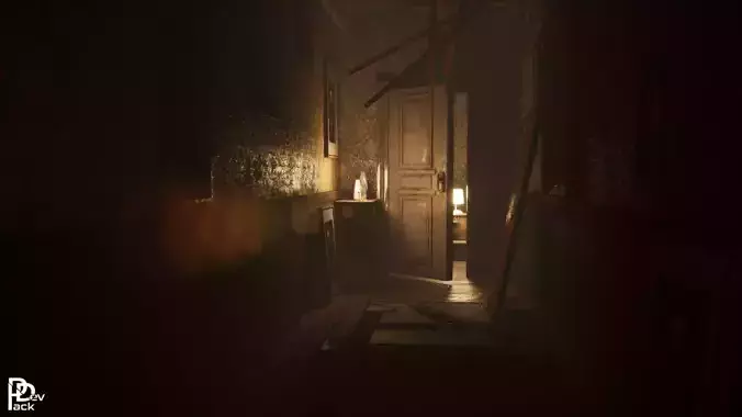 Horror Hallway 18 Assets Low-poly 3D model