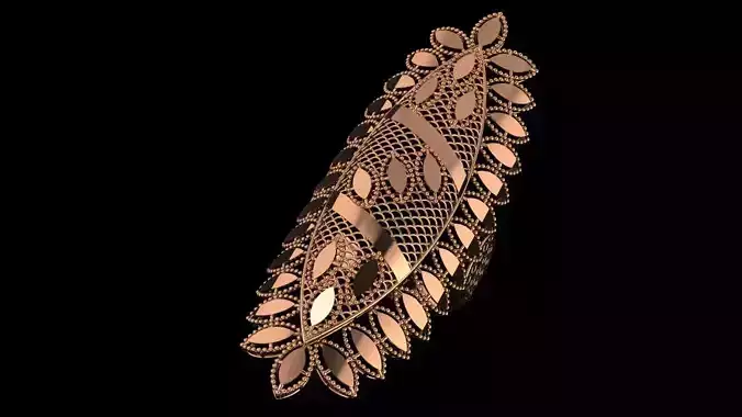 Leaves Ultra Vision Wire Mesh Jewelry Plain Gold Ring
