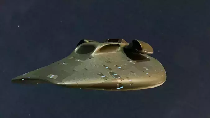 Aircraft Commercial Spaceship Fighter Game ready 3D model