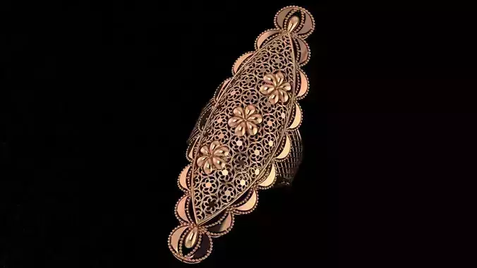 Flower Ultra Vision Wire Mesh Jewelry Plain Gold Ring