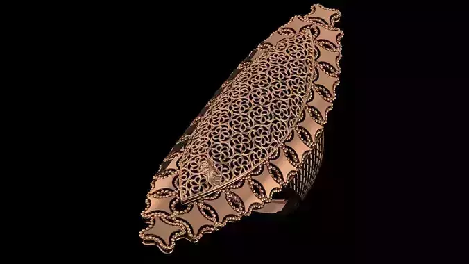 Flower Ultra Vision Wire Mesh Jewelry Plain Gold Ring