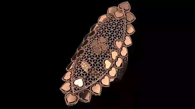 Heart Love Flower Ultra Vision Wire Mesh Jewelry Plain Gold Ring