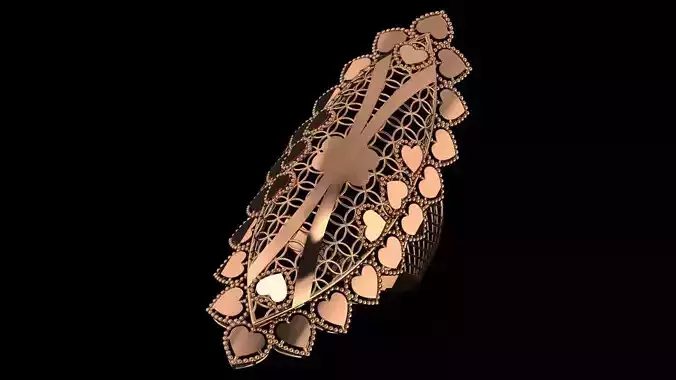 Heart Love Ultra Vision Wire Mesh Jewelry Plain Gold Ring