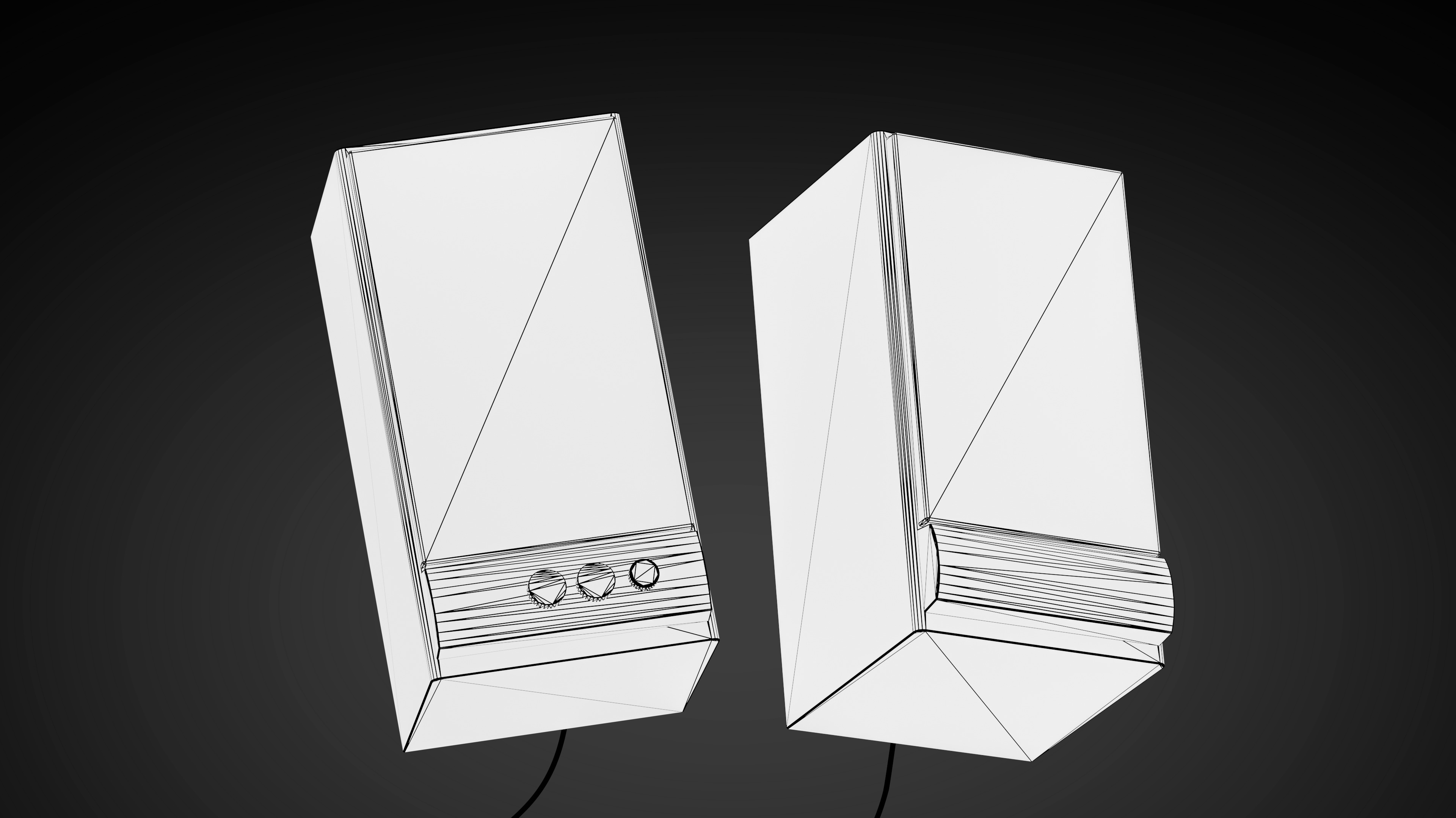 Desktop Speakers Low-poly 3D model_3