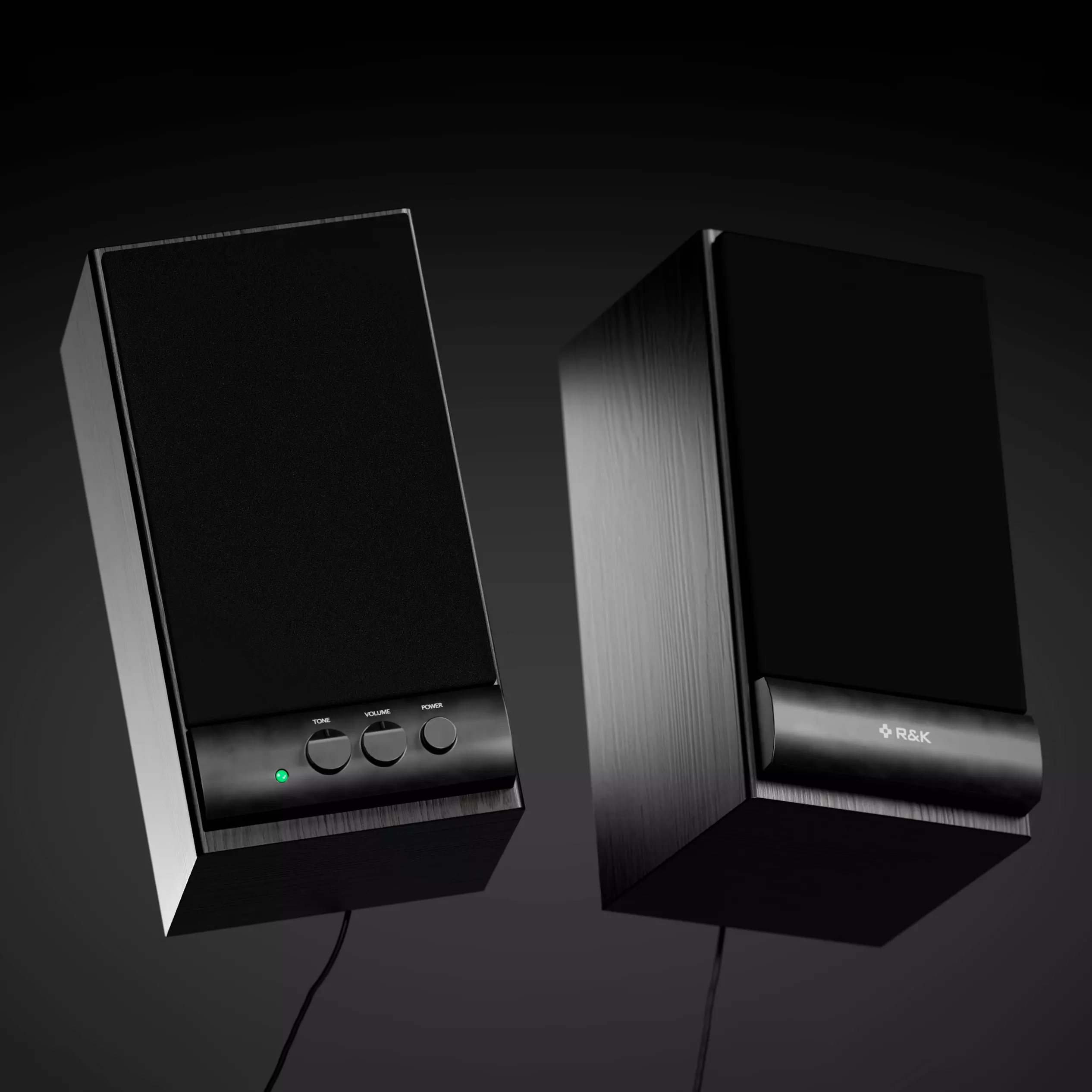 Desktop Speakers Low-poly 3D model_0