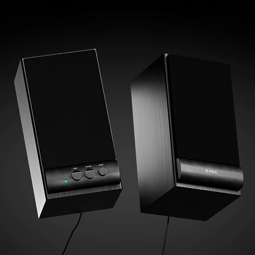 Desktop Speakers Low-poly 3D model