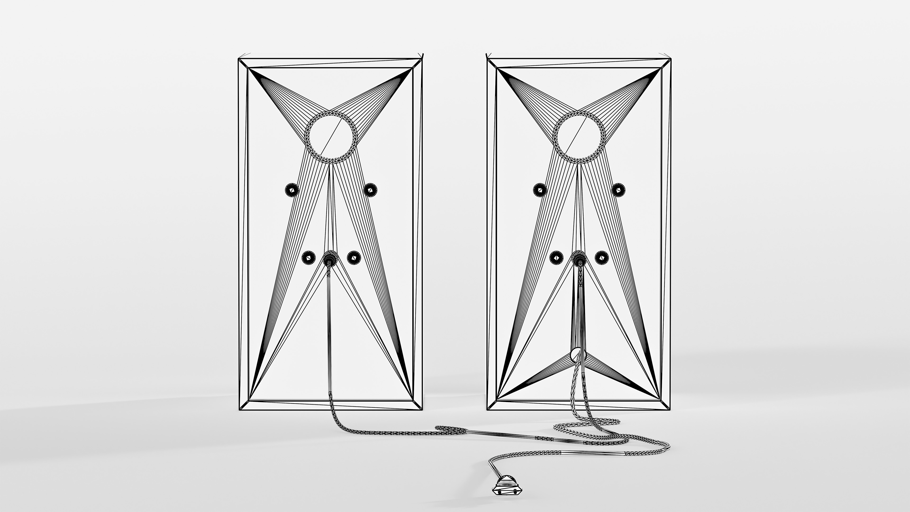 Desktop Speakers Low-poly 3D model_10