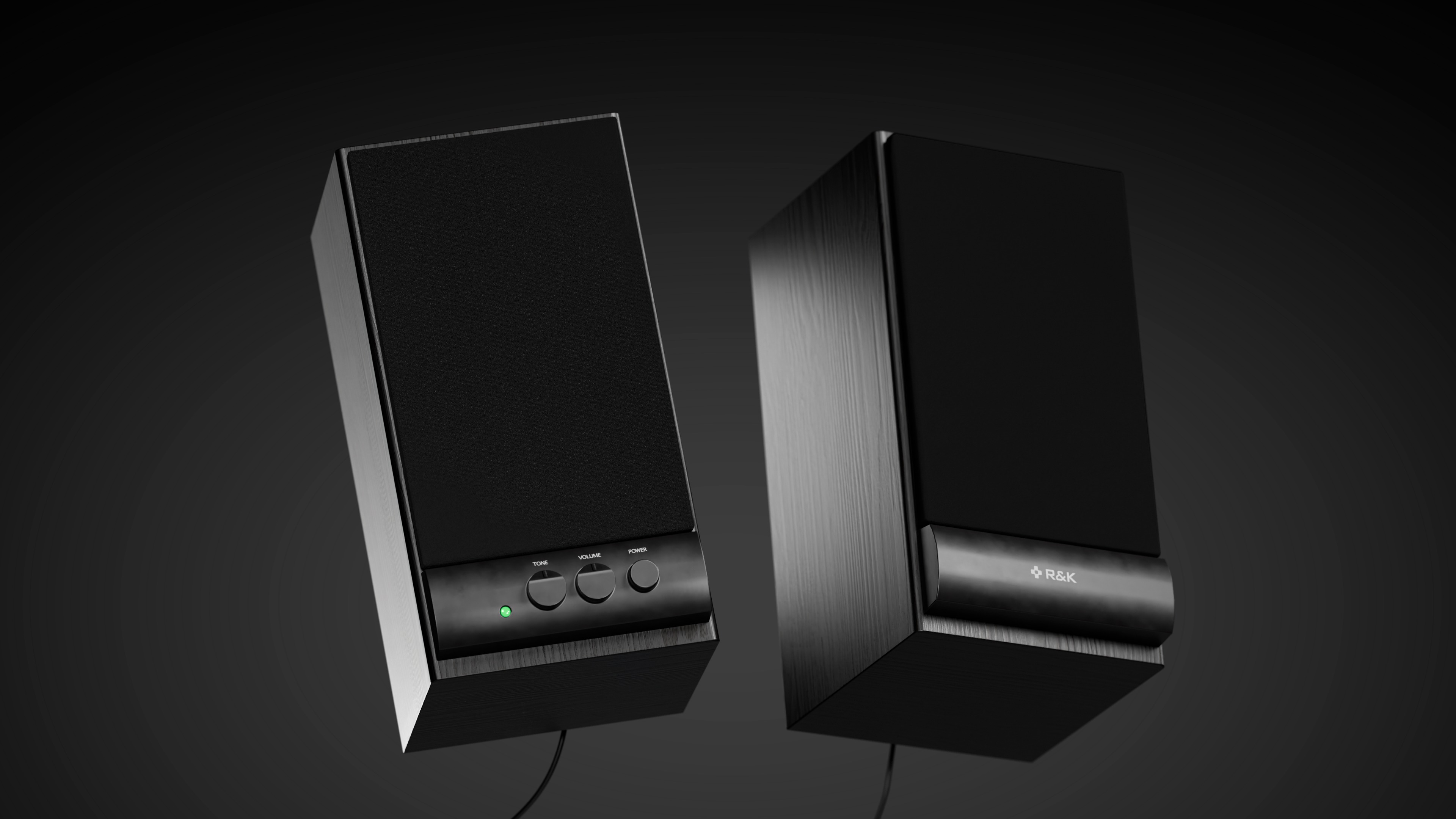 Desktop Speakers Low-poly 3D model_2