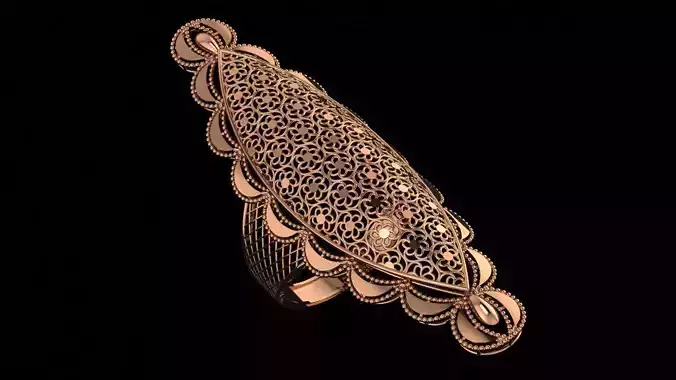 Flower Ultra Vision Wire Mesh Jewelry Plain Gold Ring