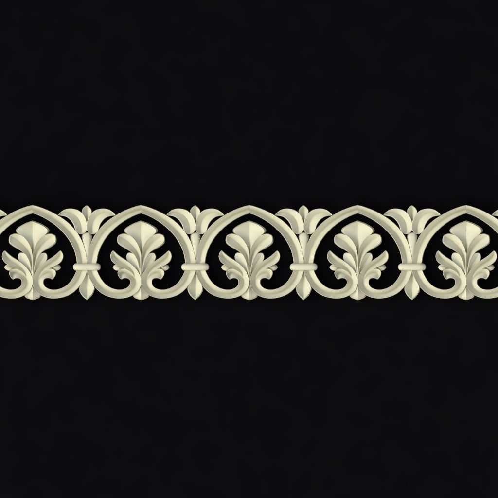 Central decor ornament for furniture 3D model_1