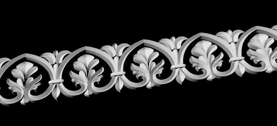 Central decor ornament for furniture 3D model_3