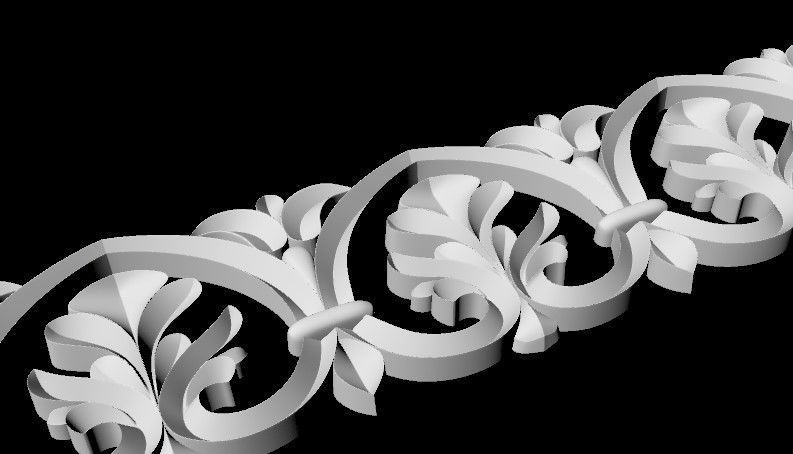 Central decor ornament for furniture 3D model_2