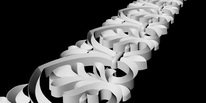 Central decor ornament for furniture 3D model_4