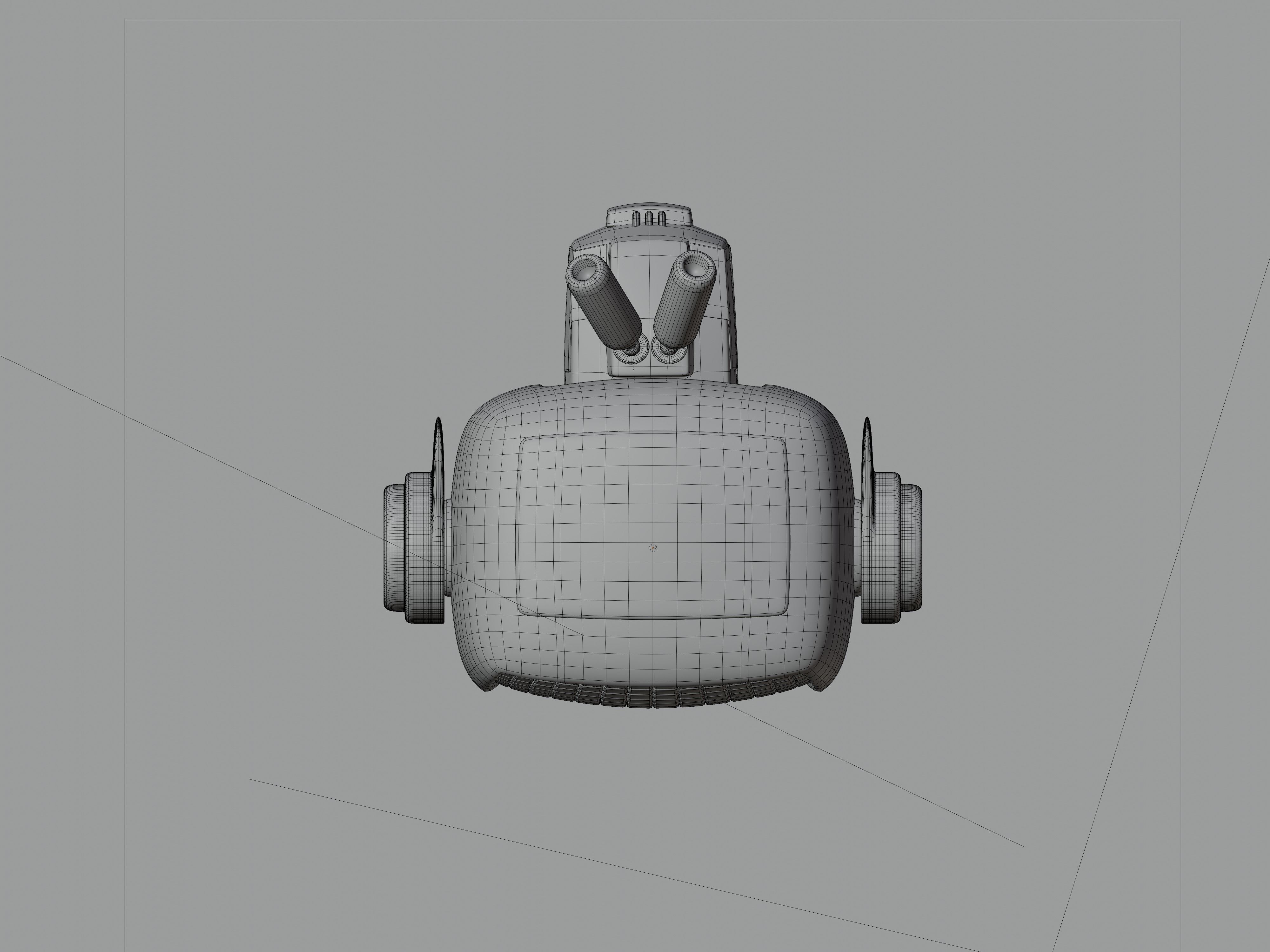 vintage television cute robot with LED face Low-poly 3D model_14