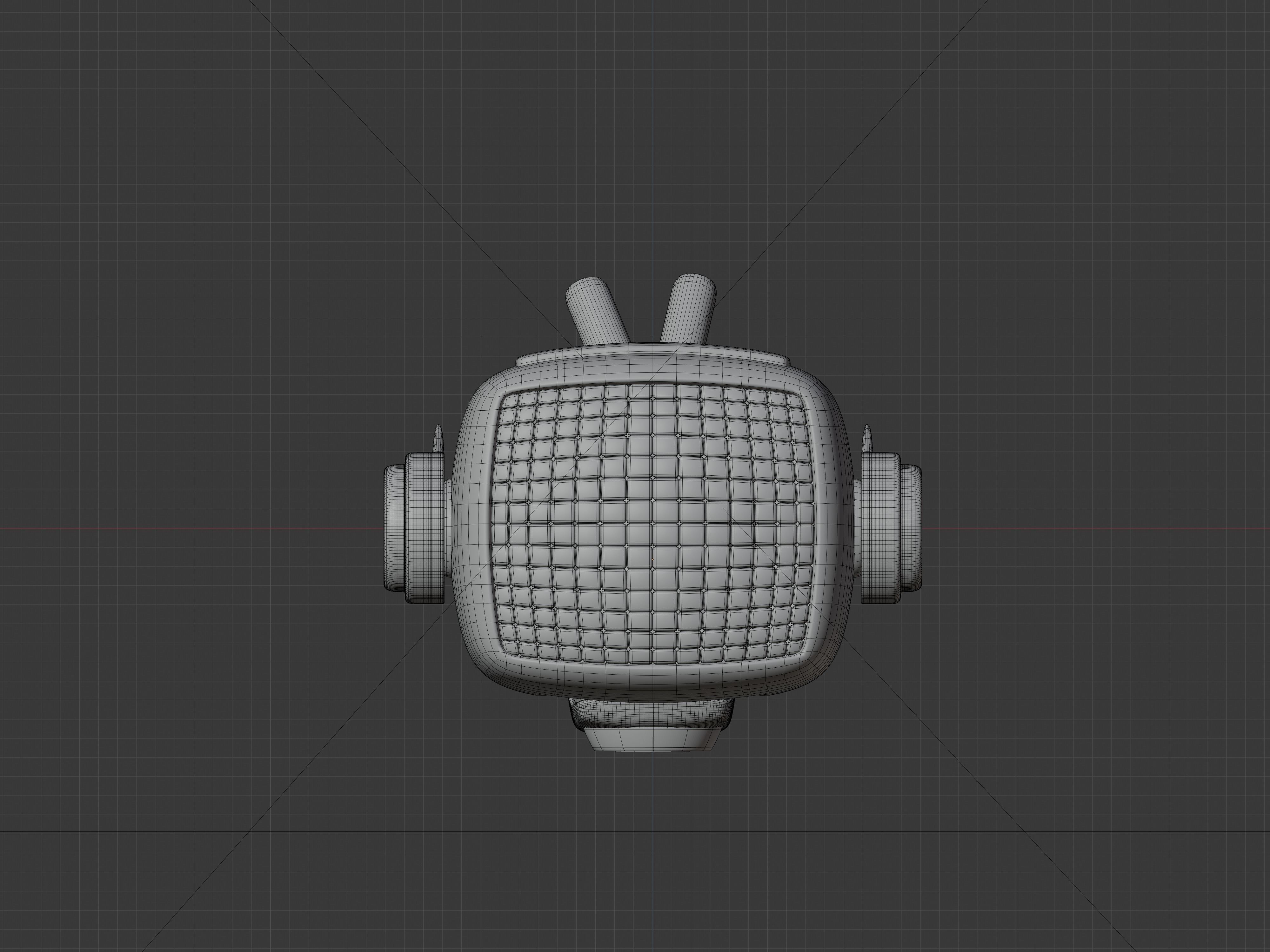 vintage television cute robot with LED face Low-poly 3D model_12