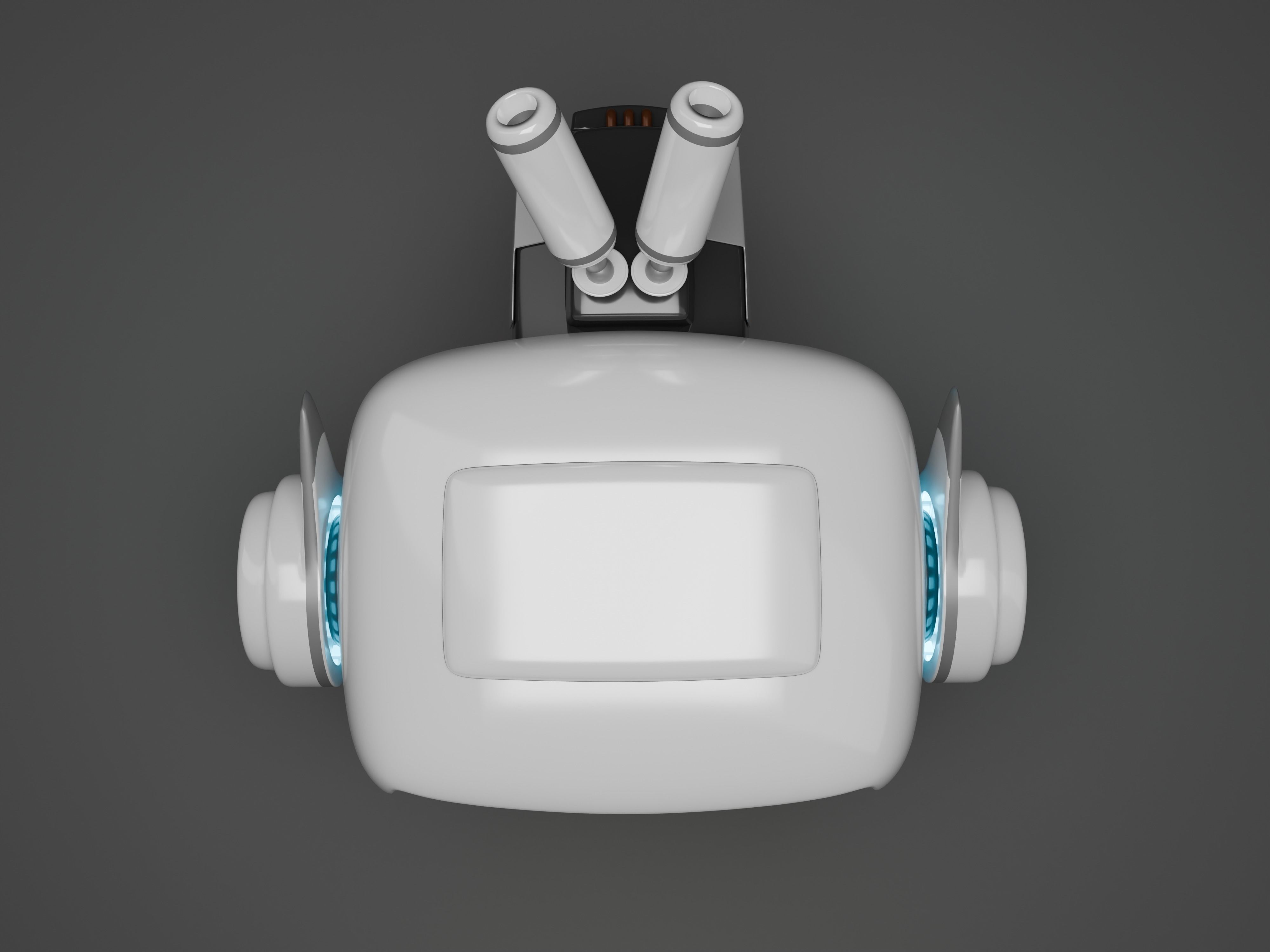 vintage television cute robot with LED face Low-poly 3D model_8