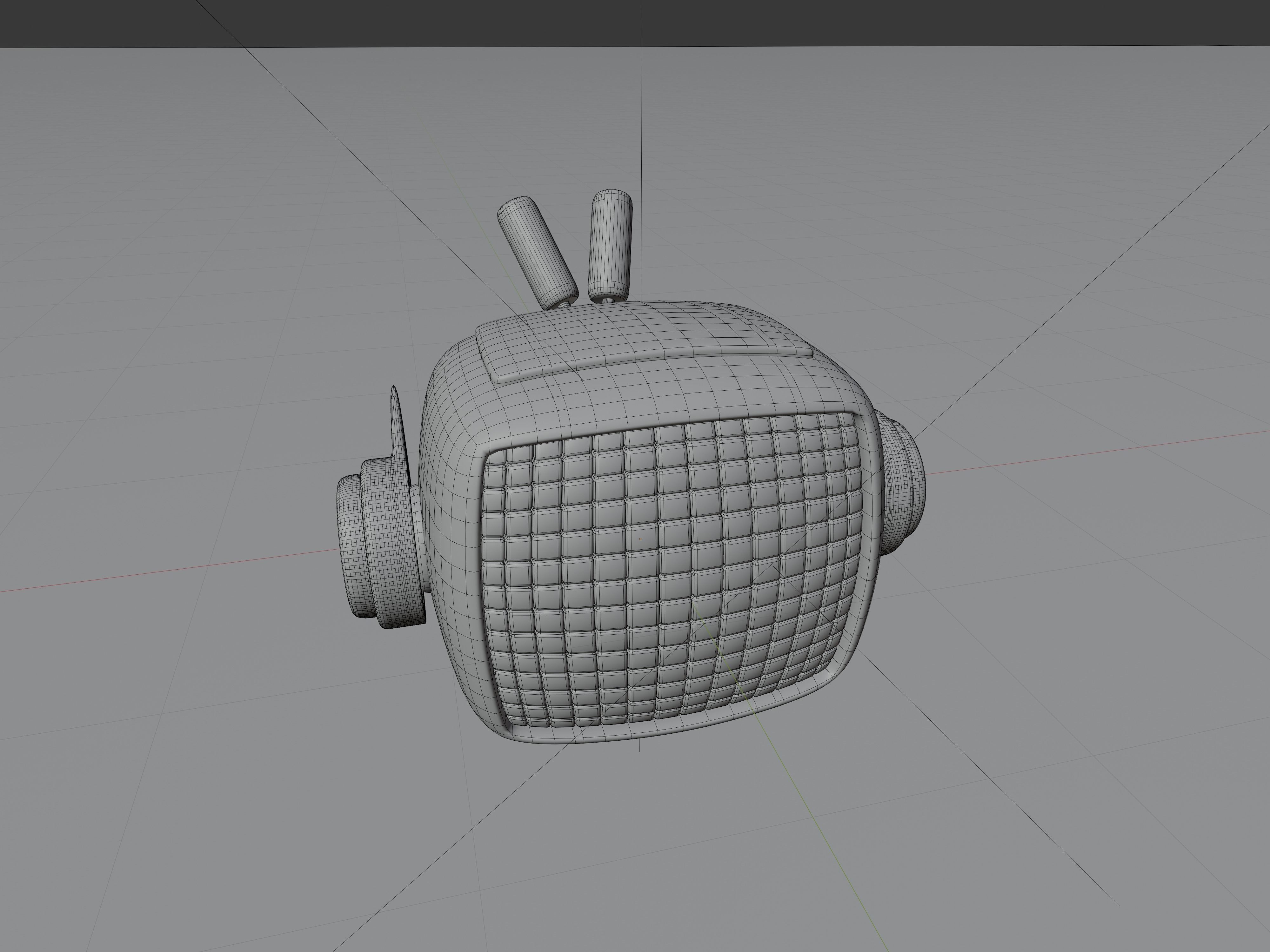 vintage television cute robot with LED face Low-poly 3D model_16