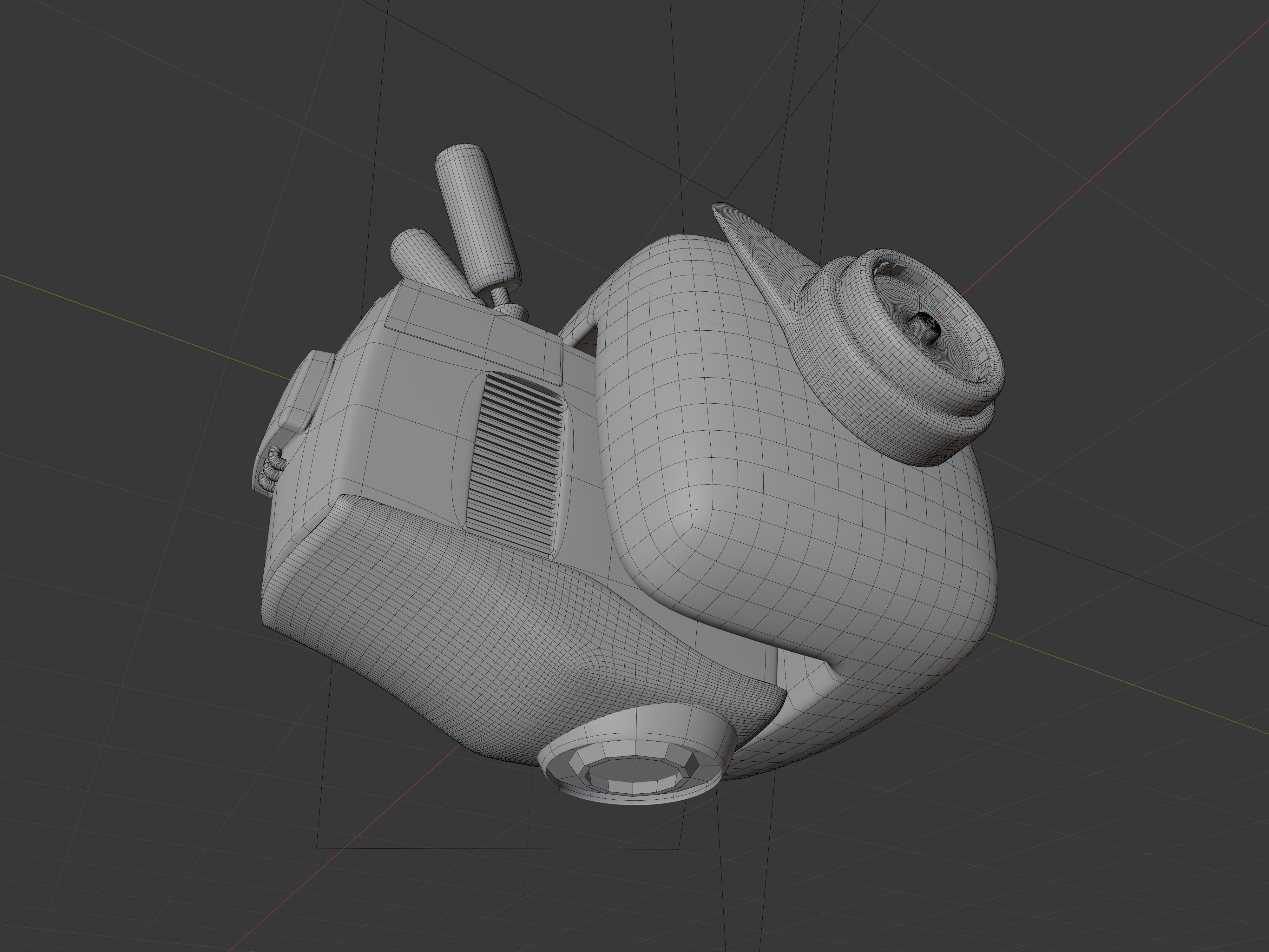 vintage television cute robot with LED face Low-poly 3D model_15