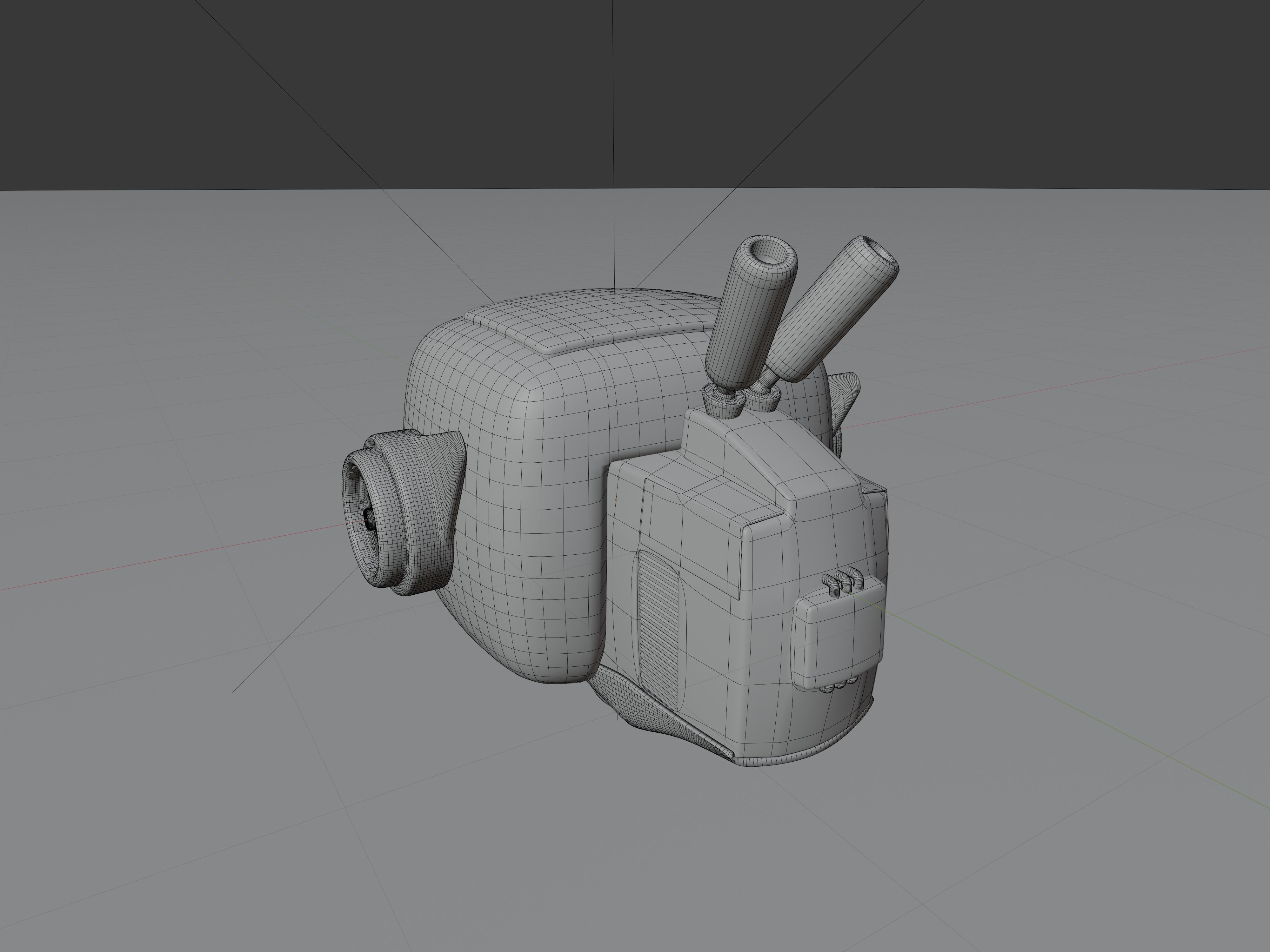 vintage television cute robot with LED face Low-poly 3D model_17