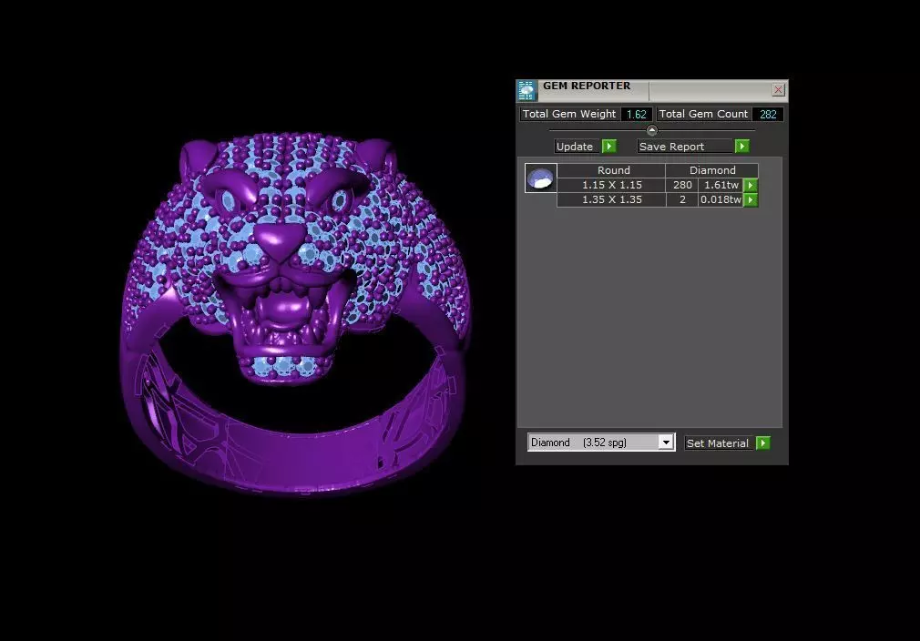 bear ring 3D print model_0