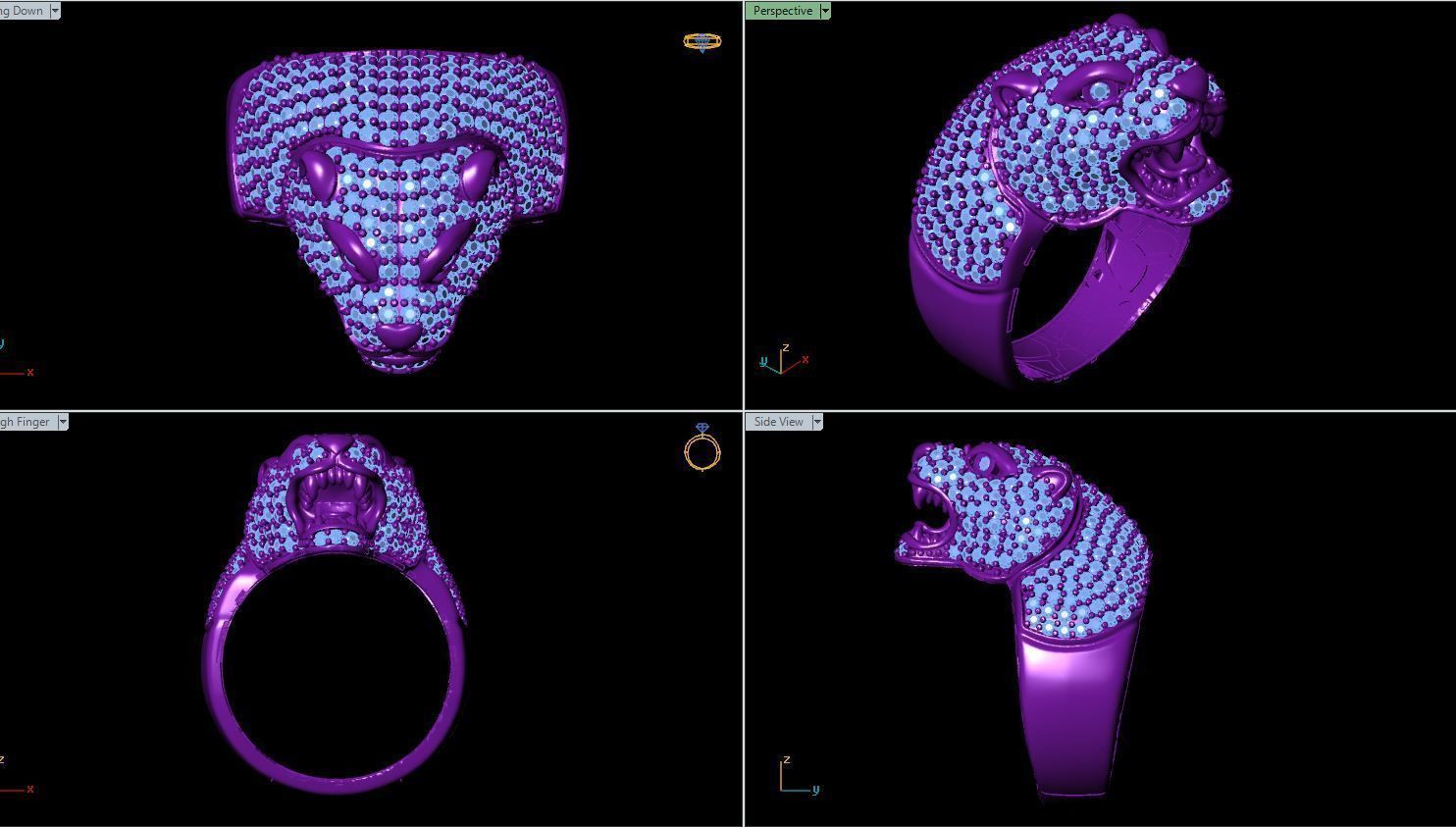 bear ring 3D print model_1