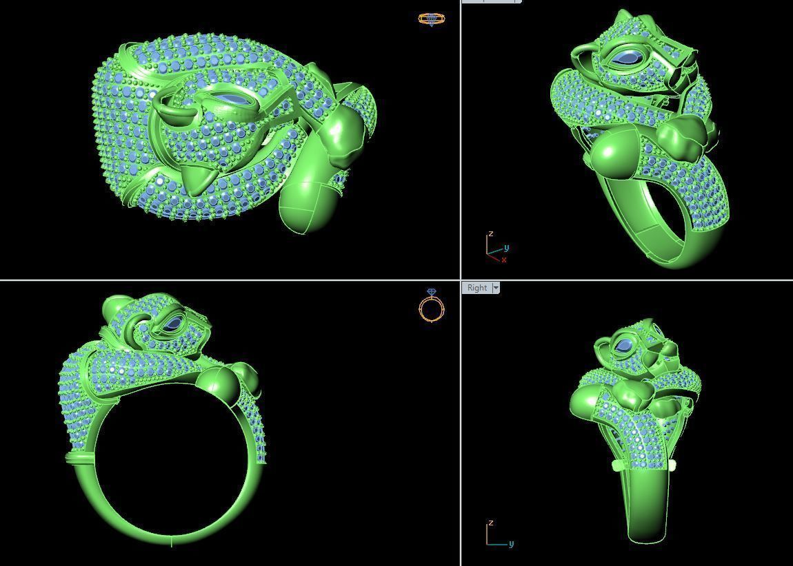 tiger  ring 3D print model_1