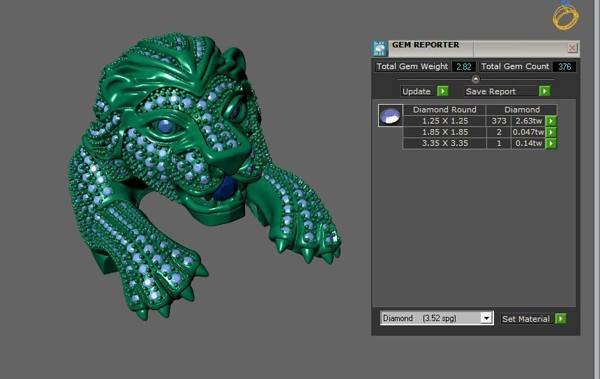 lion ring 3D print model_1