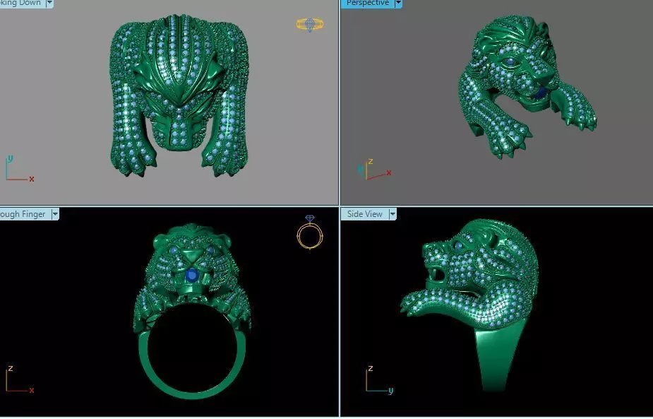 lion ring 3D print model_0