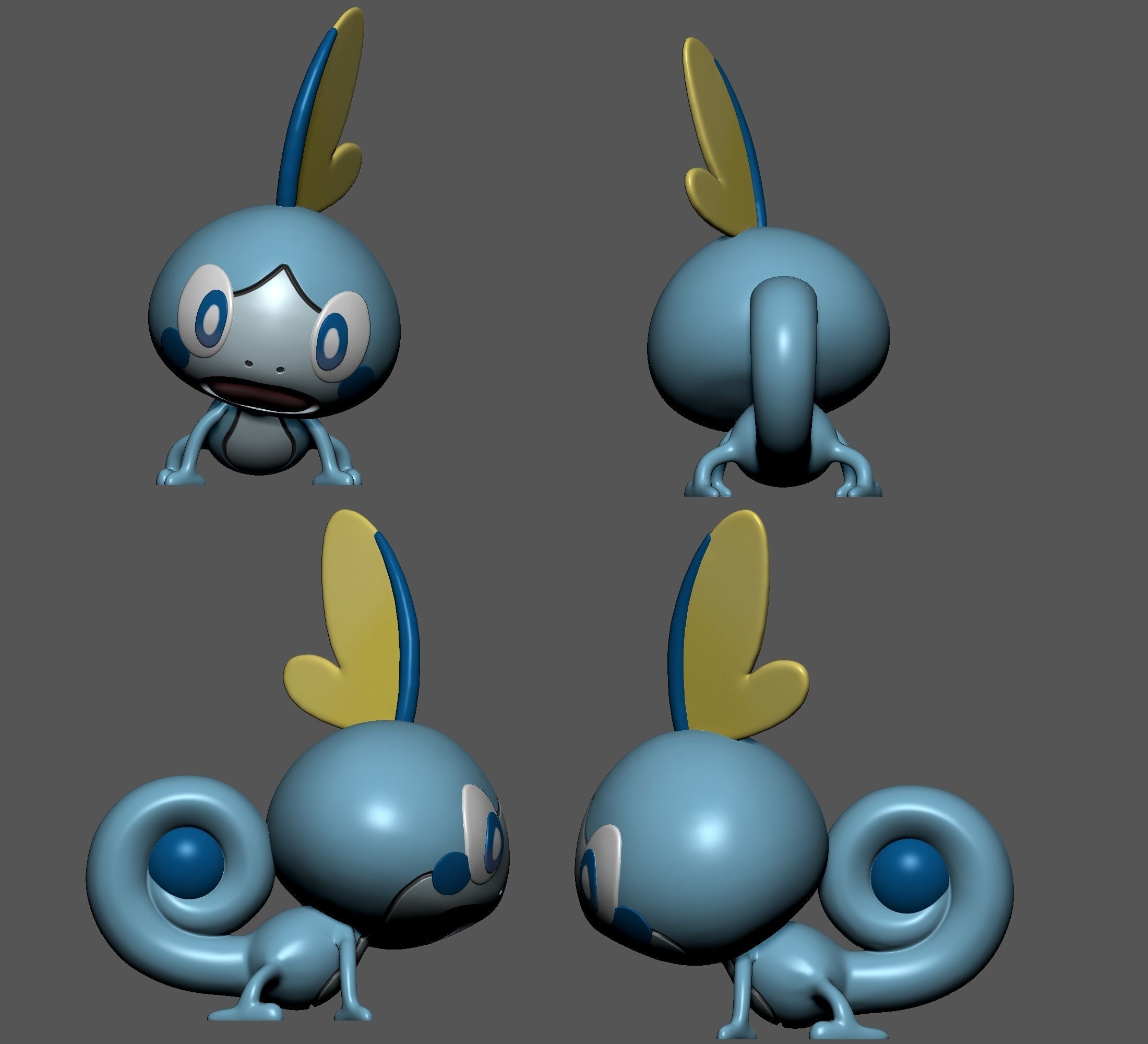 Pokemon - Sobble  with 2 poses 3D print model_8