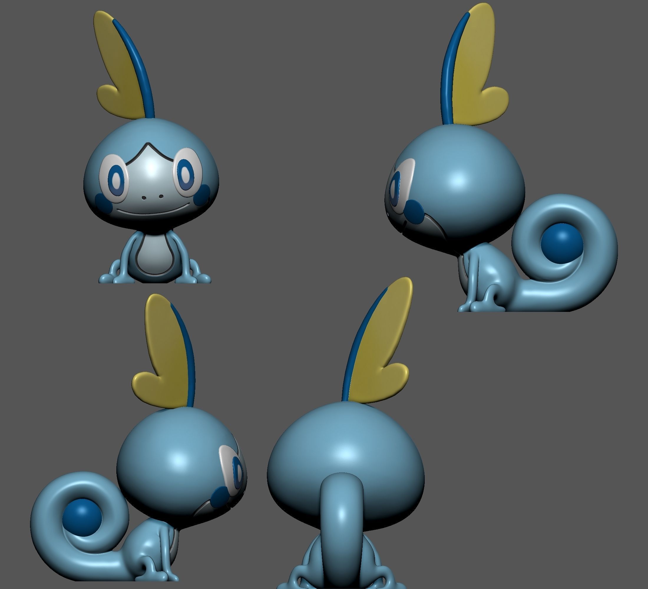 Pokemon - Sobble  with 2 poses 3D print model_4