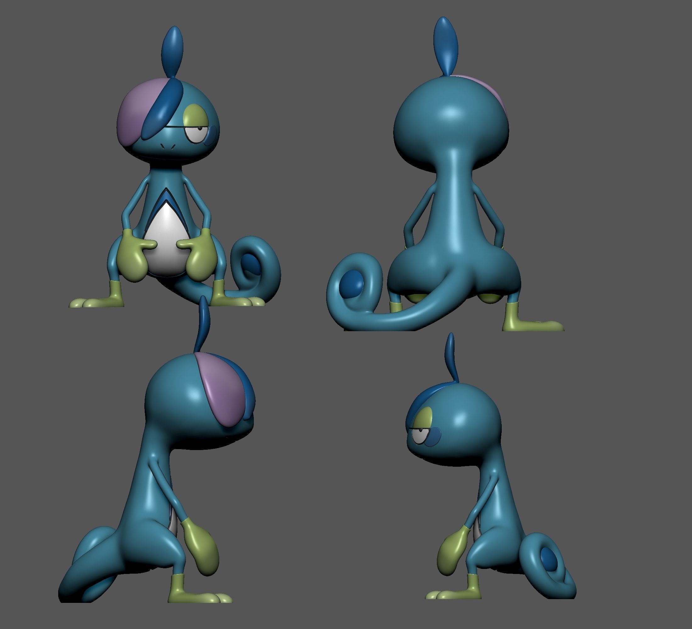 Pokemon - Drizzile with 2 poses 3D print model_8