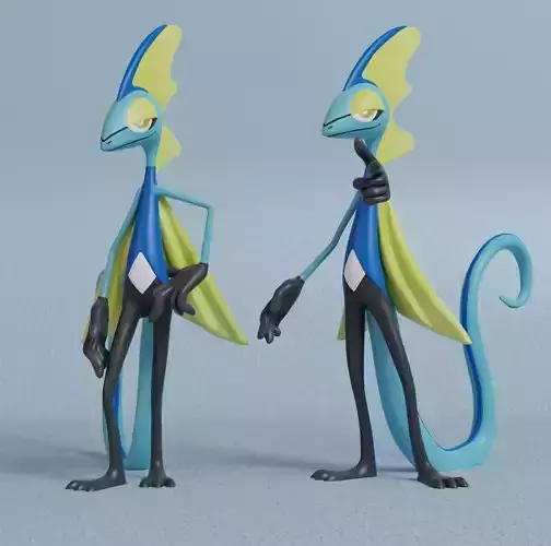 Pokemon - Inteleon with 2 poses 3D print model