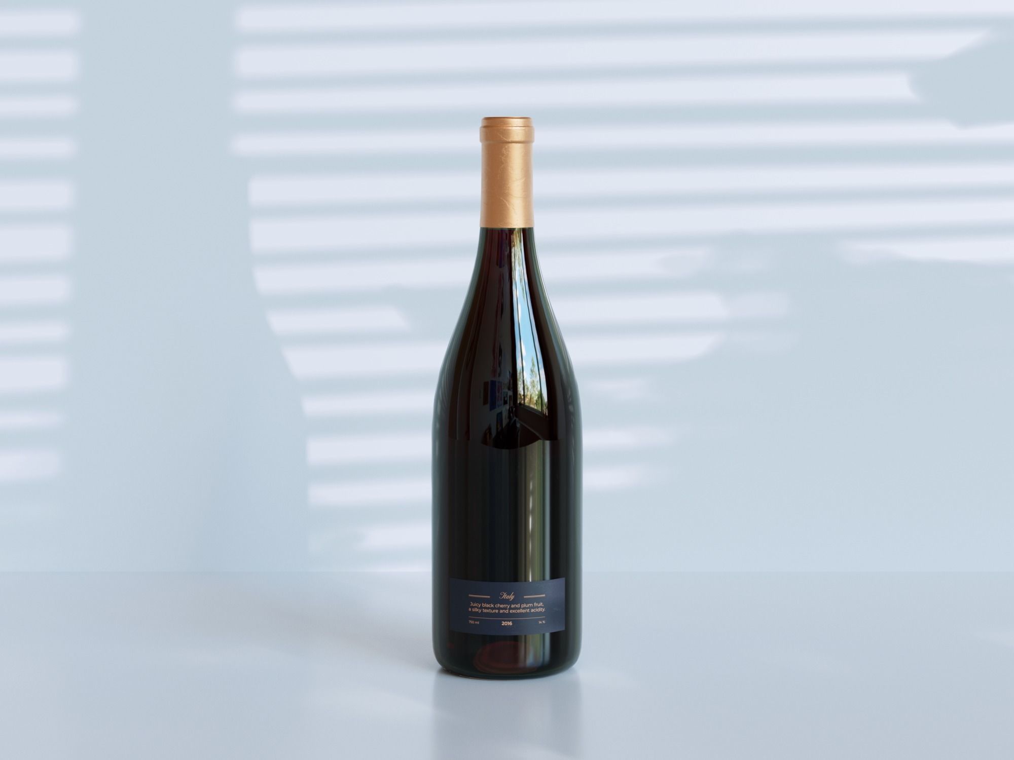 Red Wine Bottle 3D model_2